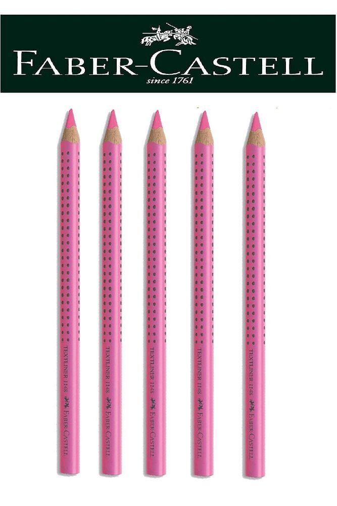 Ahşap Gövdeli Pembe Renk Fosforlu Kalem 5'li Set