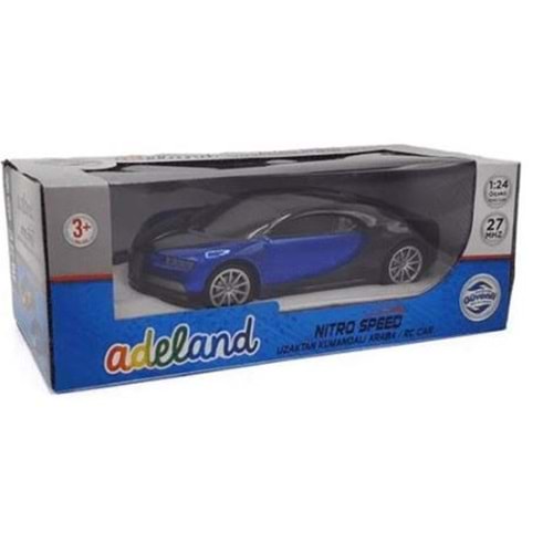 Adeland Uzaktan Kumandalı Araba Mavi Nitro Speed /RC Car 1:24 Ölçekli 18 cm 27 Mhz