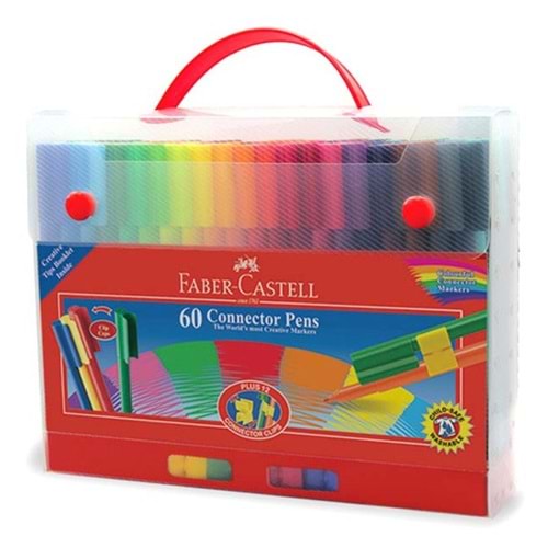 Faber Castell Eğlenceli Keçeli Kalem Boyama Kartı ve Çantalı 60 Renk