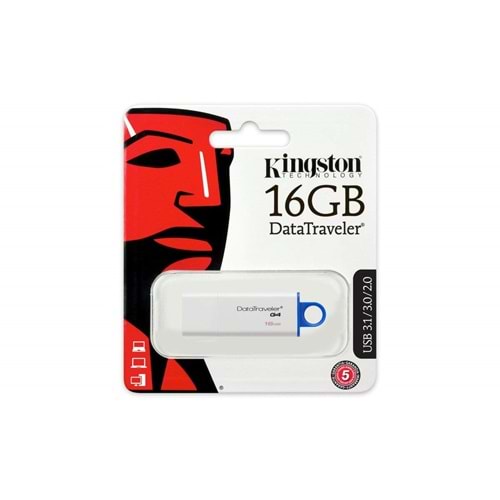 Kingston DTIG4 16 Gb USB 3.0 Beyaz-Mavi Plastik Kasa Flash Bellek
