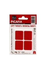 Pıcador Çift Taraflı Montaj Bandı Kare Kırmızı