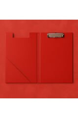 A4 Kırmızı Kapaklı Sekreterlik Dosyası Metal Klipsli