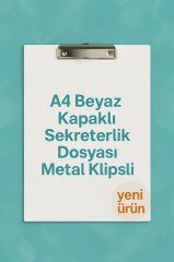 A4 Kırmızı Kapaklı Sekreterlik Dosyası Metal Klipsli