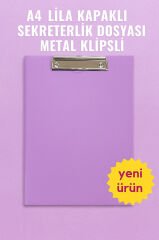 A4 Lila Kapaklı Sekreterlik Dosyası Metal Klipsli