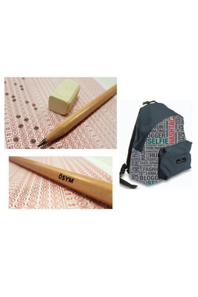 Faber-castell Okul Çantası Basic Typography Faber-castell Natural Ösym Kurşun Kalemi 40''lı 2,5 B