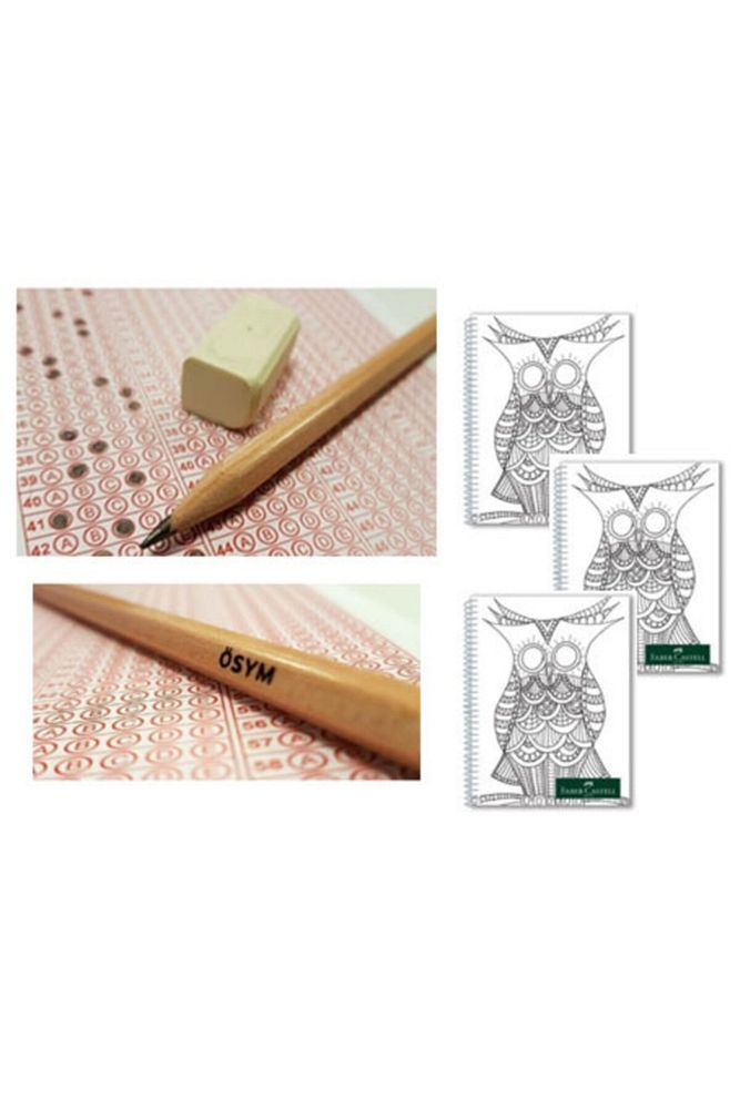 Faber-castell Natural Ösym Kurşun Kalemi 50''li 2,5 B Faber-castell 100 Yp Çizgili Defter A4 3 Adet