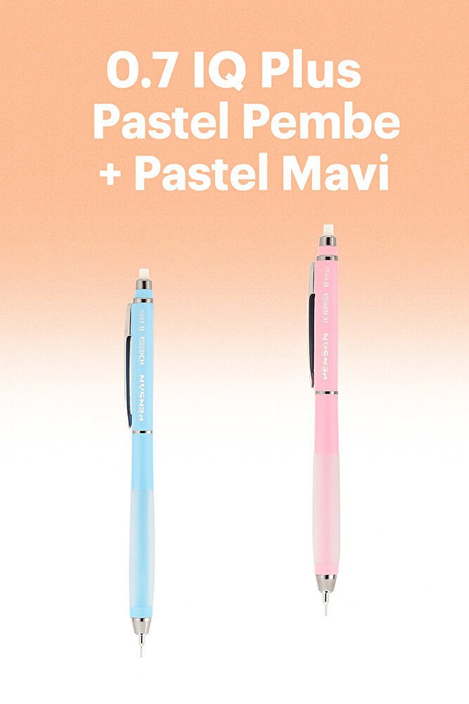 My Iq Plus Versatil Kalem 0.7 Pastel Pembe + Pastel Mavi