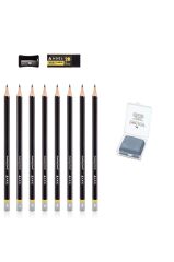 Eskiz Kalem (HB, B, 2B, 3B, 4B, 5B, 6B, 8B) ve Gri Hamur Silgi