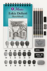 Eskiz Seti 1 ((HB-8B)+Defter Seti (A5 90 gr)+Gri Hamur Silgi)