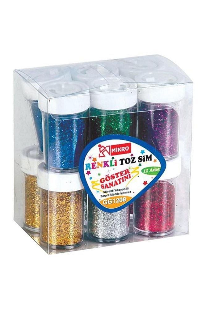 Renkli Toz Sim Tuzluk Şekilli Karışık 1 Paket ( 12 Adet )