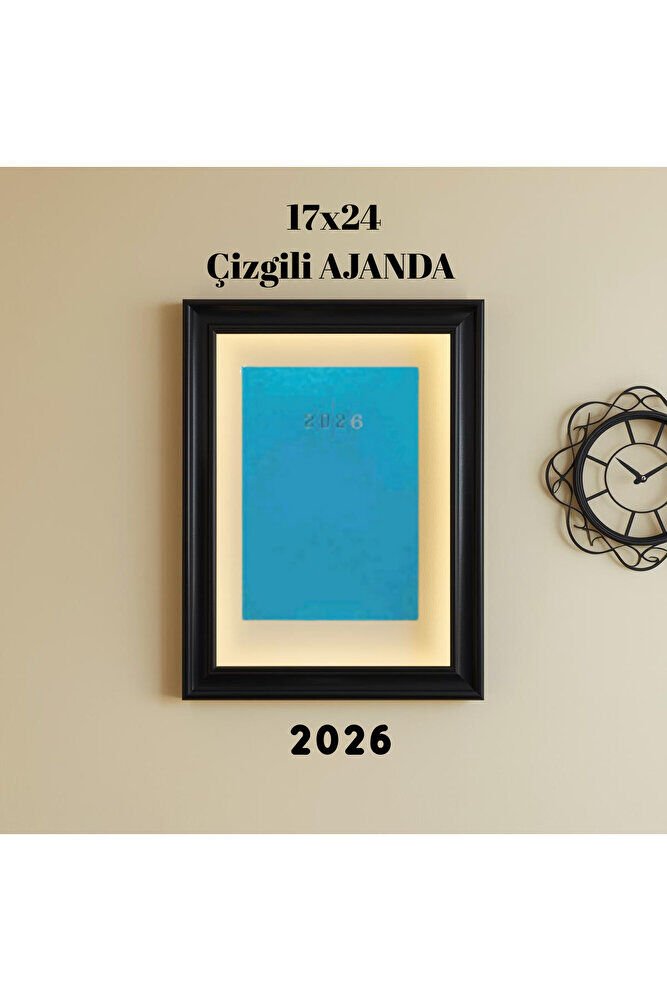 2026 Ajanda 17X24 Çizgili Turkuaz