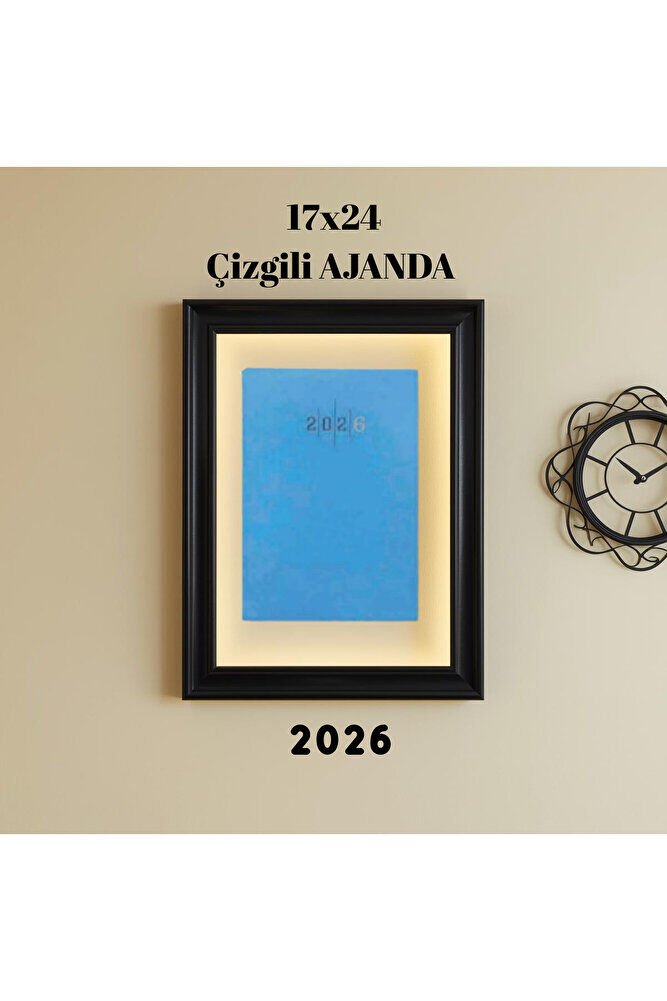 2026 Ajanda 17X24 Çizgili Açık Mavi