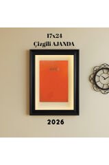 2026 Ajanda 17X24 Çizgili Turuncu