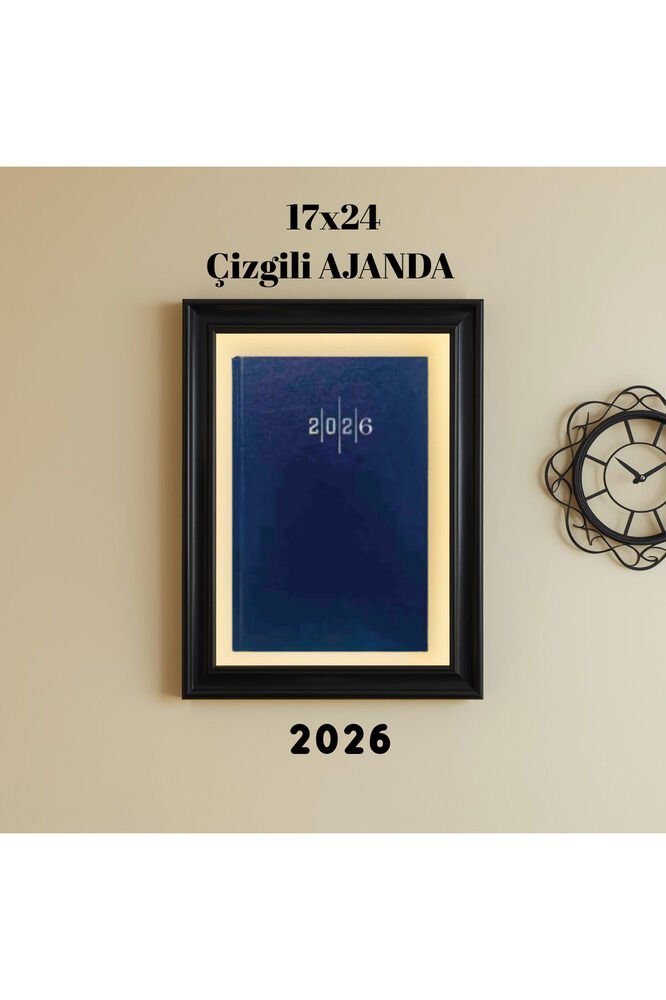2026 Ajanda 17X24 Çizgili Lacivert