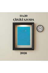 2026 Ajanda 14X20 Çizgili Turkuaz