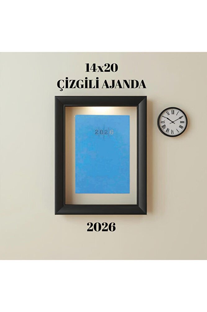2026 Ajanda 14X20 Çizgili Açık Mavi