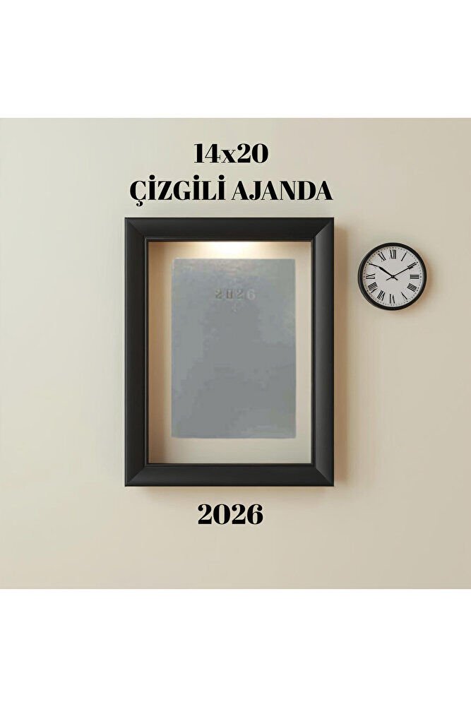 2026 Ajanda 14X20 Çizgili Gri