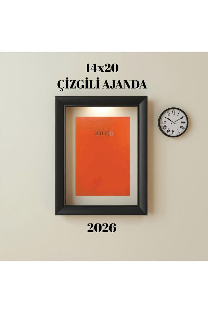 2026 Ajanda 14X20 Çizgili Turuncu