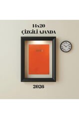 2026 Ajanda 14X20 Çizgili Turuncu
