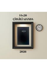 2026 Ajanda 14X20 Çizgili Siyah