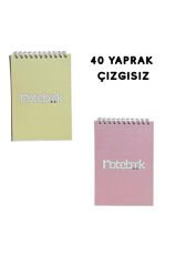 A6 Spiralli Notebook Defter 40 yaprak 4'lü (Tamamı Çizgisiz)