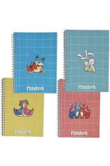 A5 Spiralli Konsept Defter 40 yaprak 4'lü (Tamamı Çizgisiz)