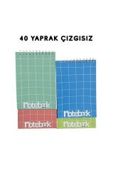 A6 Spiralli Not Defter 40 yaprak 4'lü (Tamamı Çizgisiz)