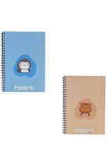 A5 Spiralli Sevimli Defter 40 yaprak 4'lü (Tamamı Çizgisiz)