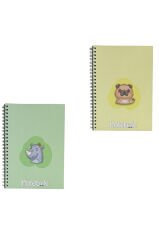 A5 Spiralli Sevimli Defter 40 yaprak 4'lü (Tamamı Çizgisiz)