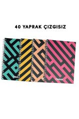 A5 Spiralli Labirent Defter 40 yaprak 4'lü (Tamamı Çizgisiz)