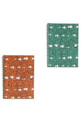 A5 Spiralli Kafalar Defter 40 yaprak 4'lü (Tamamı Çizgisiz)