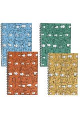 A5 Spiralli Kafalar Defter 40 yaprak 4'lü (Tamamı Çizgisiz)