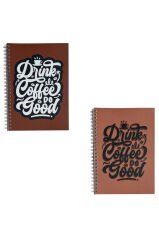 A5 Spiralli Coffee Defter 40 yaprak 4'lü (Tamamı Çizgisiz)