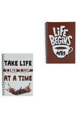 A5 Spiralli Coffee Defter 40 yaprak 4'lü (Tamamı Çizgisiz)