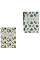 A5 Spiralli Egzotik Defter 40 yaprak 4'lü (Tamamı Çizgisiz)