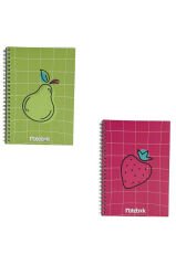 A5 Spiralli Meyve Konsept Defter 40 yaprak 4'lü (Tamamı Çizgisiz)