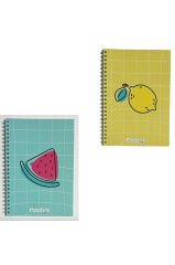 A5 Spiralli Meyve Konsept Defter 40 yaprak 4'lü (Tamamı Çizgisiz)