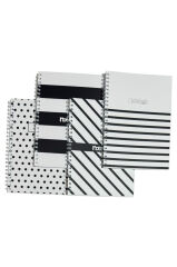 A5 Spiralli Zebra Defter 40 yaprak 4'lü (Tamamı Çizgisiz)