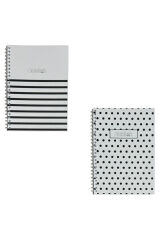 A5 Spiralli Zebra Defter 40 yaprak 4'lü (Tamamı Çizgisiz)