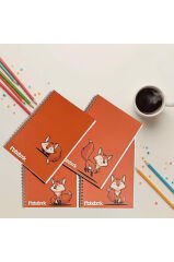 A5 Spiralli Tilki Konsept Defter 40 yaprak 4'lü (Tamamı Çizgisiz)