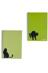 A5 Spiralli Kedi Konsept Defter 40 yaprak 4'lü (Tamamı Çizgisiz)