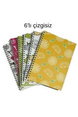 A5 Spiralli Meyve Konsept Defter 40 yaprak 6'lı (Tamamı Çizgisiz)
