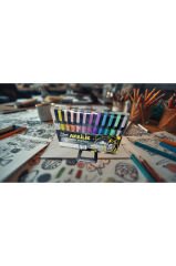 4.0 Kesik Uçlu Akrilik Markör Seti 12 Renk