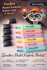 Pastel Fosforlu Kalem Seti 6 Renk | Göz Yormayan Mürekkep | Akmaz Dağılmaz
