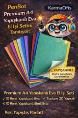 A4 Yapışkanlı Eva Seti–10 Renk Yapışkanlı Eva+10 Renk Yapışkanlı Simli Eva