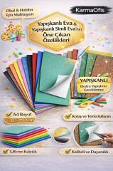 A4 Yapışkanlı Eva Seti–10 Renk Yapışkanlı Eva+10 Renk Yapışkanlı Simli Eva