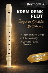 Krem Renk Flüt - Dayanıklı Plastik Çocuk Okul Flütü
