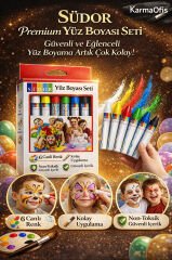 6 Renk Yüz Boyası Seti – Non Toksik, Kolay Uygulanan Çocuk ve Parti Makyaj Boyası