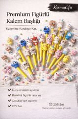 Premium Figürlü Kurşun Kalem Başlığı 5’li Set – Renkli, Eğlenceli & Rastgele Figürlü