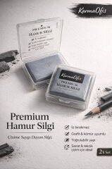 Premium Hamur Silgi 2’li Set – İz Bırakmayan Yoğrulabilir Çizim Silgisi